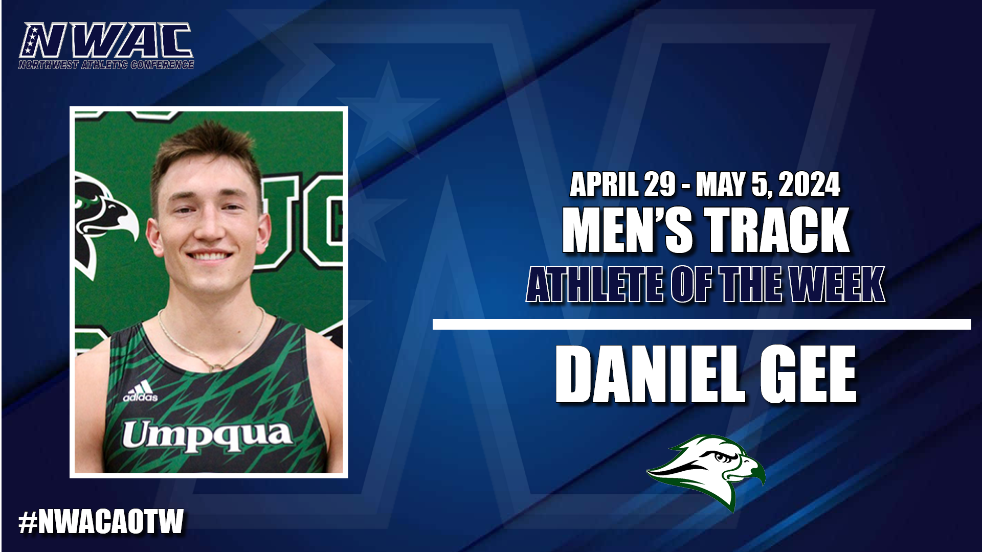 NWAC Week 10 Men&rsquo;s Track Athlete of the Week, Daniel Gee