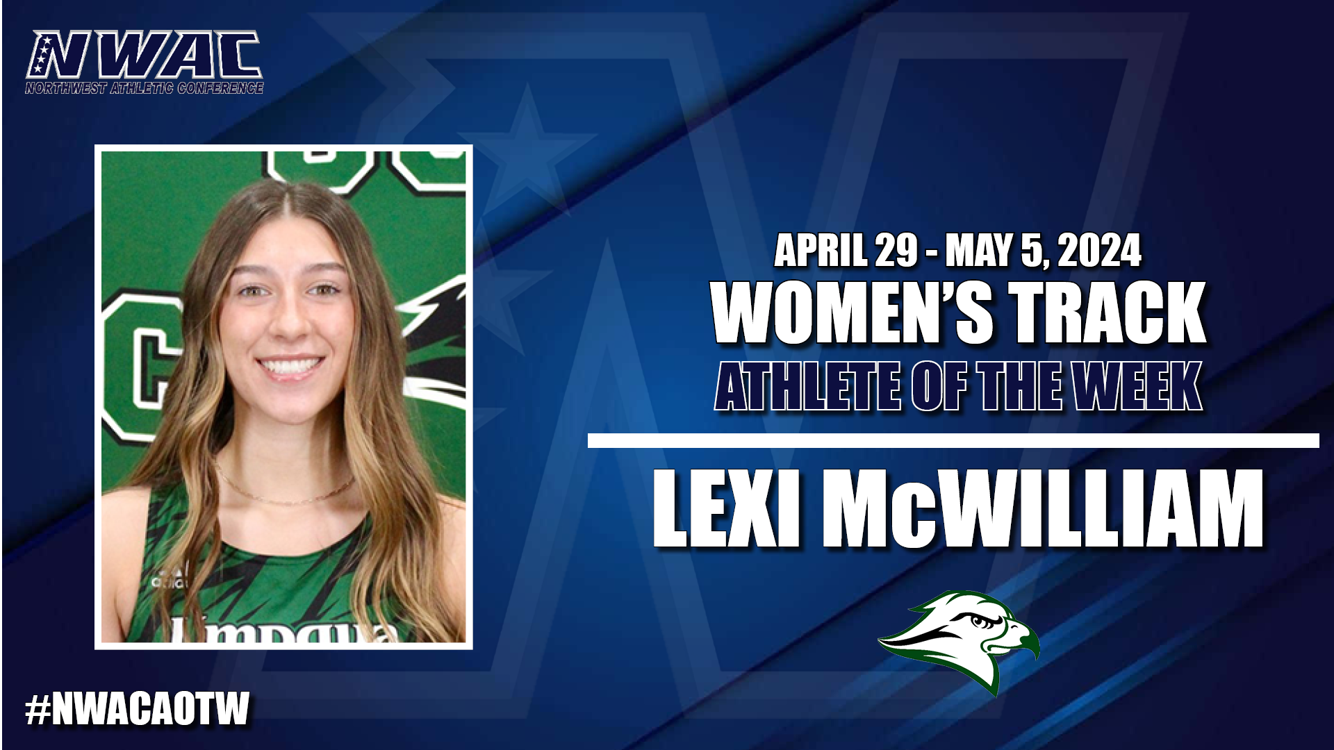 NWAC Week 10 Women&rsquo;s Track Athlete of the Week, Lexi McWilliam