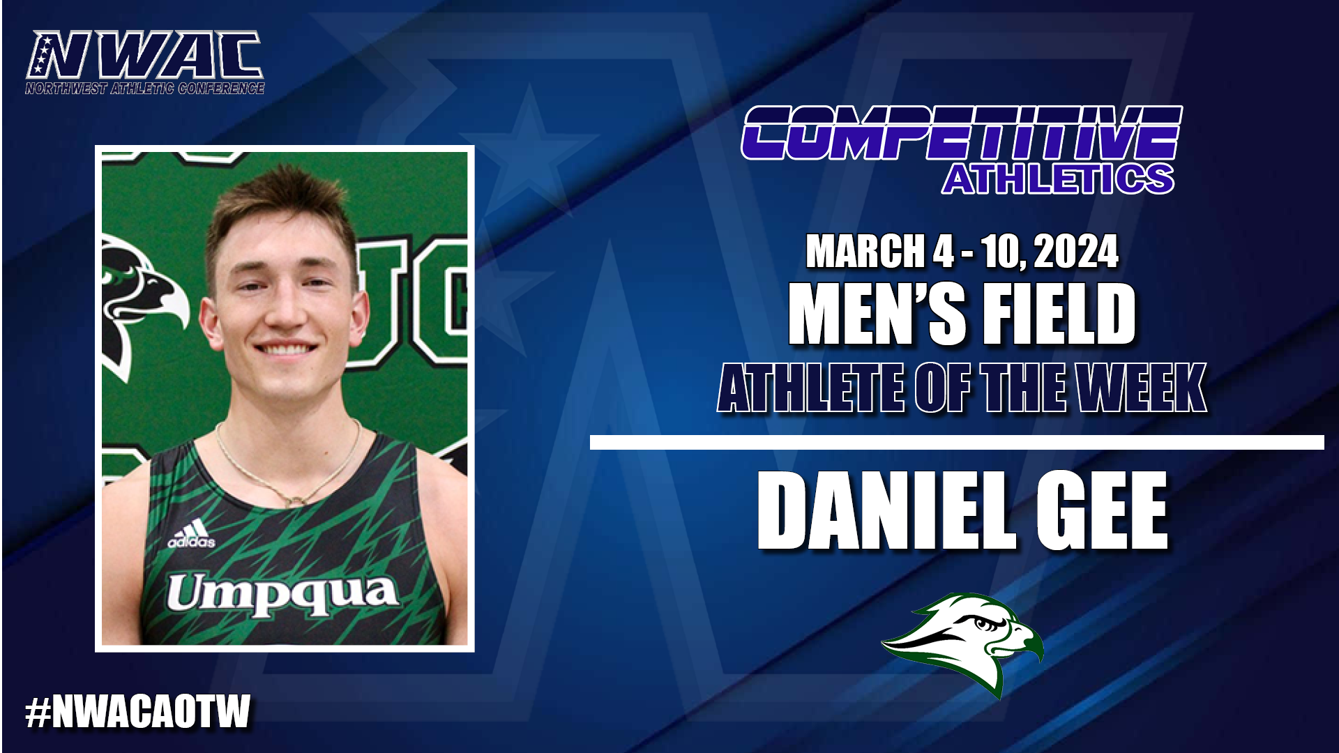 Week 2 Men's Field Athlete of the Week, Daniel Gee